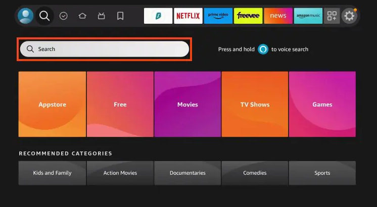 Tivimate firestick Search box